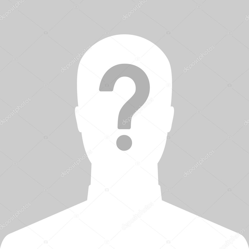 Man silhouette icon with question mark sign