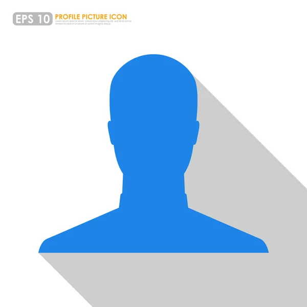 Immagine blu profilo avatar maschile su sfondo bianco — Vettoriale Stock