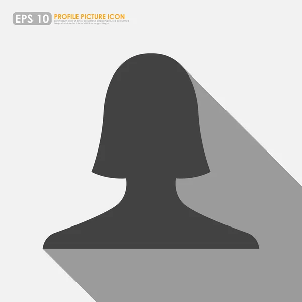 Εικόνα προφίλ θηλυκό είδωλο με σκιά σε άσπρο φόντο — Διανυσματικό Αρχείο