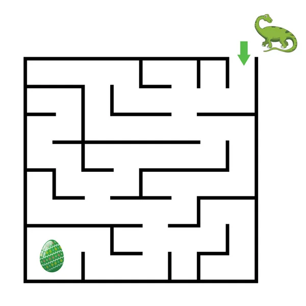 Dinosaur Mazes Kids Maze Games Worksheet Children Surprise Egg Game Stock Illustration