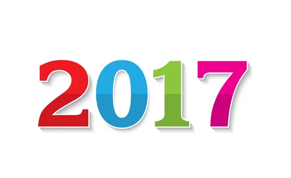 2017 Новый год текстовый дизайн на белом фоне — стоковый вектор