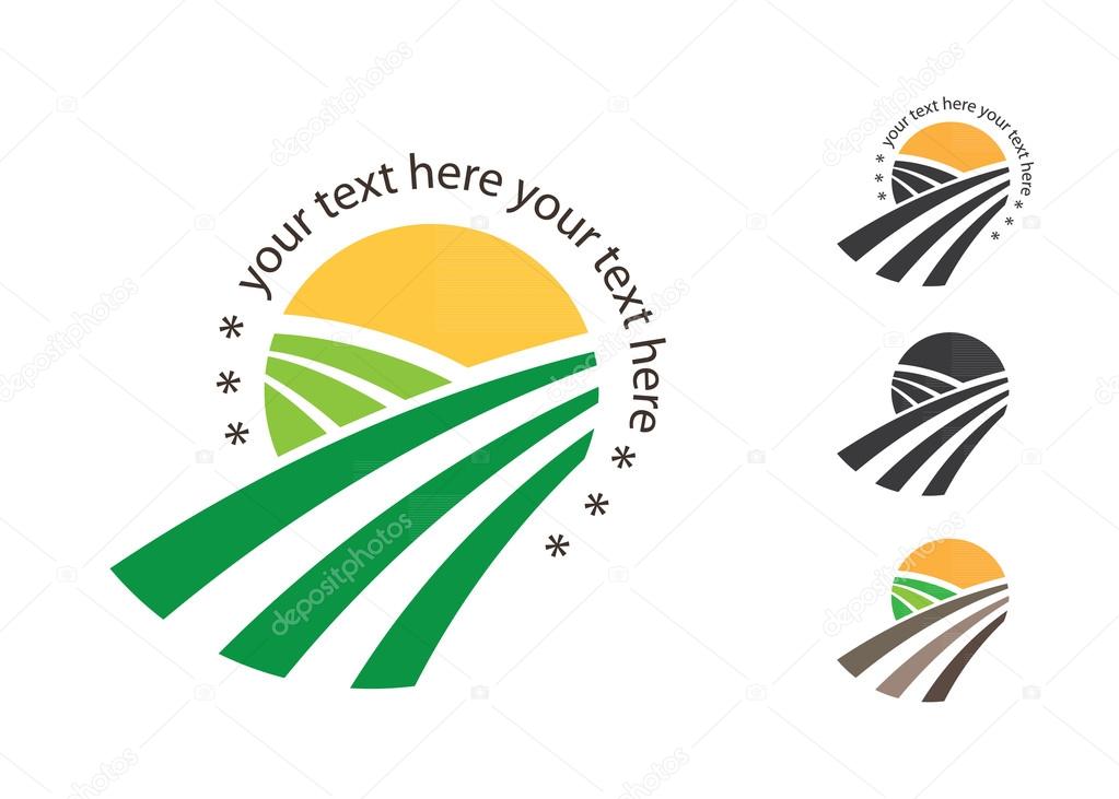 Agricultural Logo Template Design. Icon, Sign or Symbol. Vector flat design