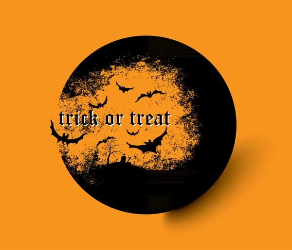 Halloween vectorillustratie met begraafplaats en vleermuizen — Stockvector