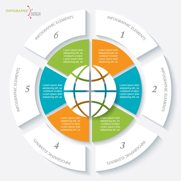 Infographic mall för affärsprojekt eller presentation med g — Stock vektor