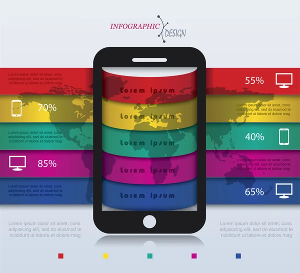 Illustration moderne abstraite Infographie avec smartphone — Image vectorielle