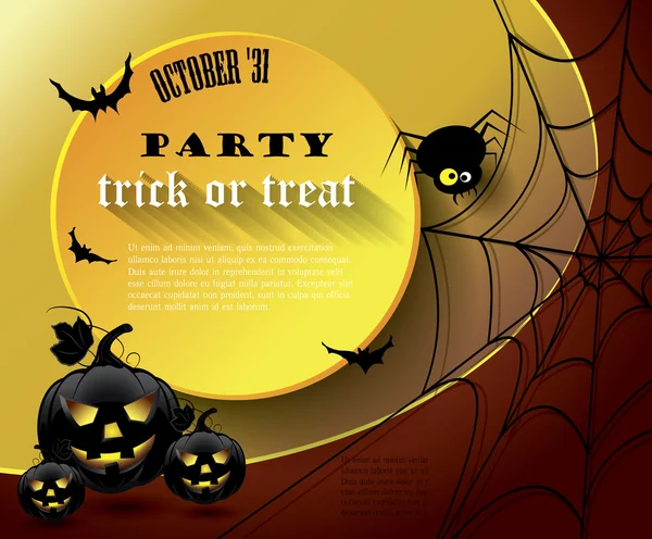 Halloween party poster with message. — Stock Vector