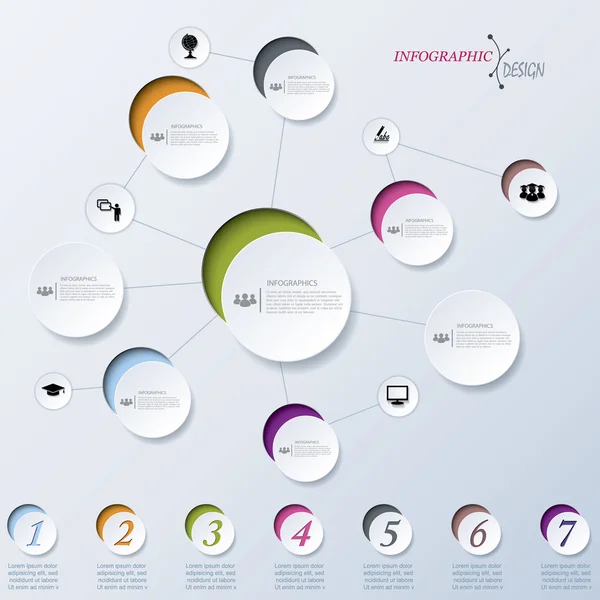 Diseño vectorial abstracto moderno infografía trabajo en equipo, educación, b — Archivo Imágenes Vectoriales