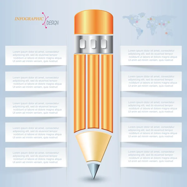 Δημιουργικό φορέα μολύβι για infographic πρότυπο μπορεί να χρησιμοποιηθεί για — Διανυσματικό Αρχείο