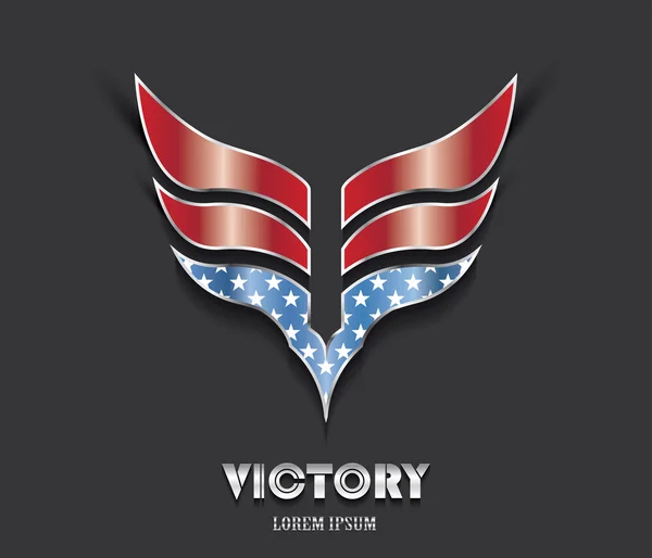 Абстрактные победные крылья в цвете американского флага — стоковый вектор