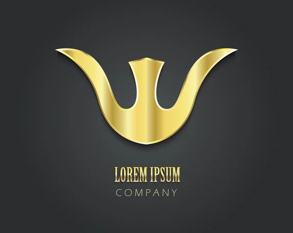 Vector abstracto símbolo dorado para su empresa en forma de tulipán — Vector de stock