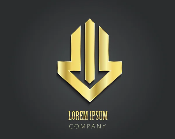 Creative vector logo design template. Golden symbol — Stock Vector