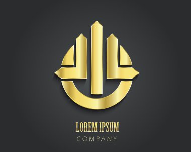 Emlak comp için altın soyut vektör logo tasarım şablonu