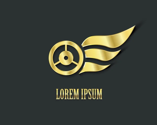 Logo tasarımı için tekerlek ile altın kanatlar