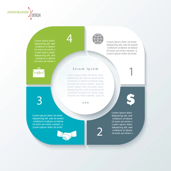 Infografik-Vorlage für Geschäftsprojekt oder Präsentation mit f — Stockvektor