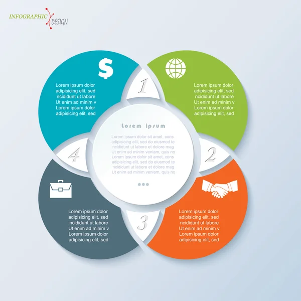 Infographic mall för affärsprojekt eller presentation med f — Stock vektor