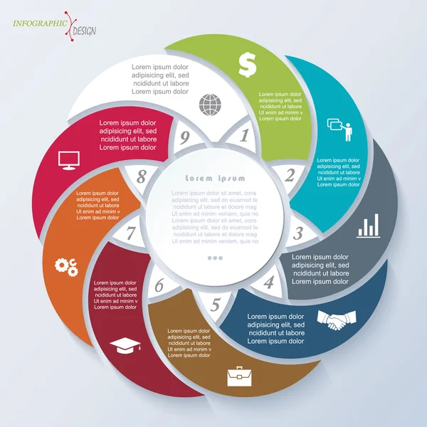 Modèle d'infographie pour projet d'entreprise ou présentation avec n — Image vectorielle