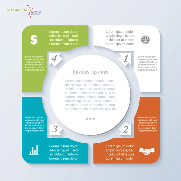 Vektor-Vorlage-Infografik für Geschäftsprojekt oder Präsentation — Stockvektor