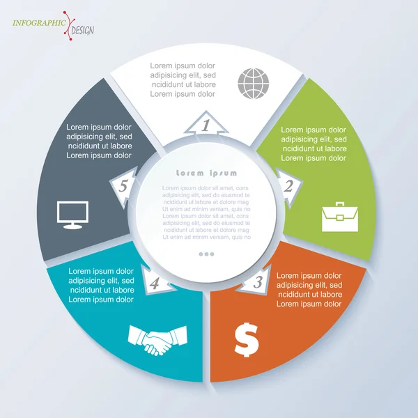 Vector cirkel mall infographic för affärsprojekt eller prese — Stock vektor