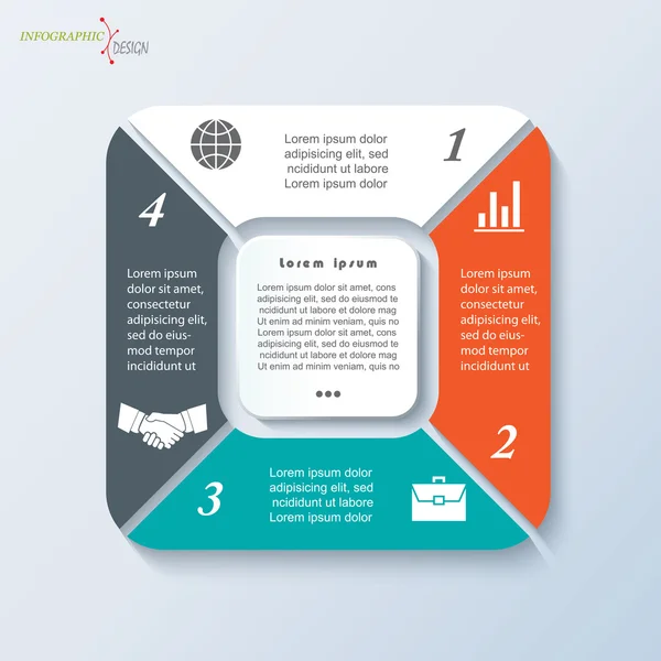 Infografía de plantilla vectorial para proyecto empresarial o presentación — Vector de stock