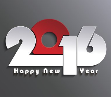 Mutlu yıllar 2016 yaratıcı tebrik kartı tasarımı