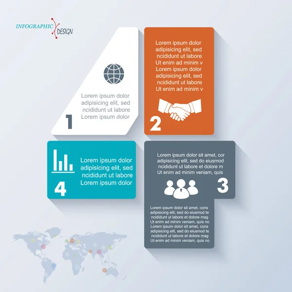 Modello numero 4 per il progetto aziendale o la presentazione con segm — Vettoriale Stock