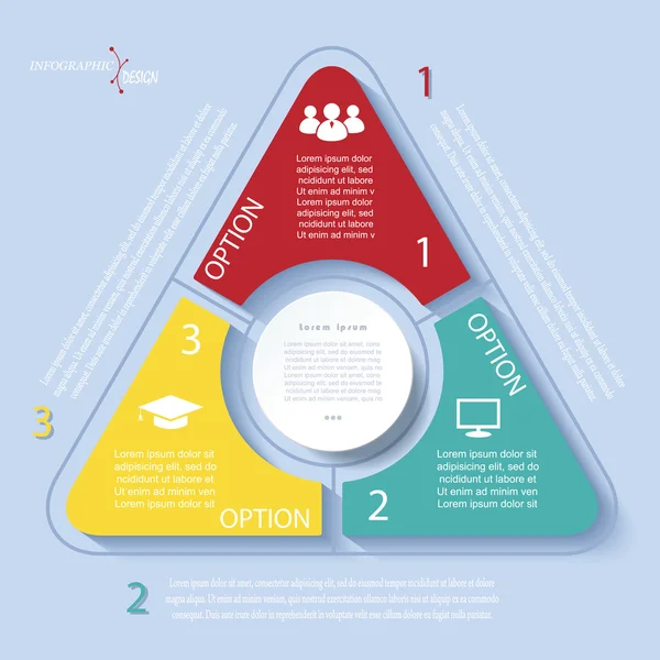 iş konsept tasarımı ile üçgen ve 3 parça. infographi