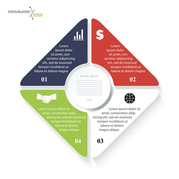 Infografía de plantilla vectorial para proyecto empresarial o presentación — Archivo Imágenes Vectoriales