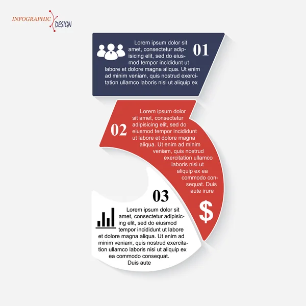 Modèle numéro 3 pour projet d'entreprise ou présentation avec segment — Image vectorielle