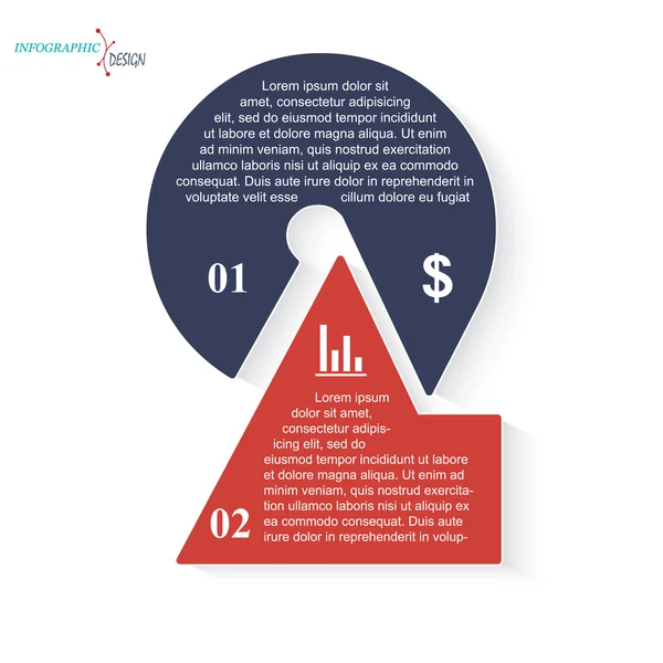 Nummer 2 Vorlage für Geschäftsprojekt oder Präsentation mit Segment — Stockvektor