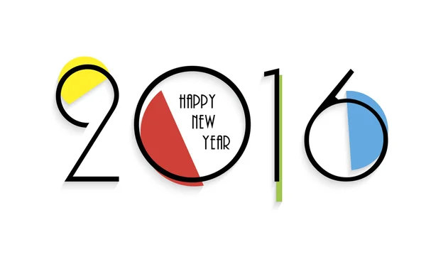 Diseño creativo Feliz año nuevo 2016 tarjeta de felicitación — Archivo Imágenes Vectoriales