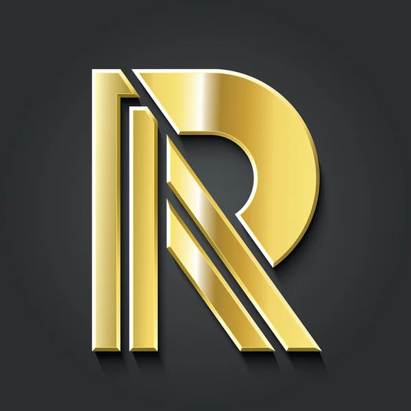 Letter R Golden Symbol Vector graphic — Stock Vector