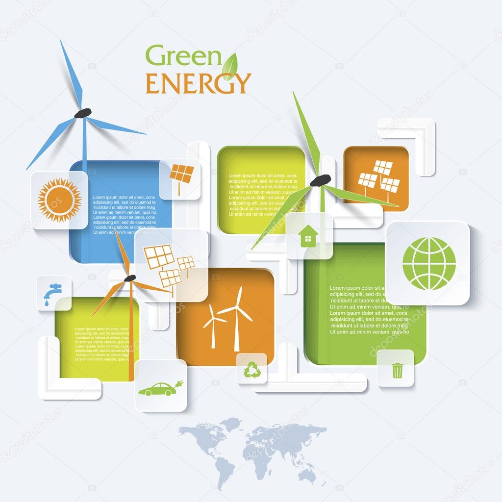 Creative vector Infographic design with wind turbines