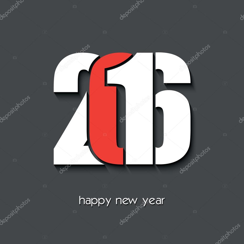 2016 Happy new year creative greeting card design