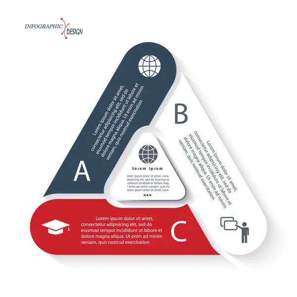 Forma de design de infográfico de negócios de triângulo . — Vetor de Stock