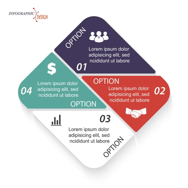 Modelo de vetor infográfico para projeto de negócios ou apresentação — Vetor de Stock