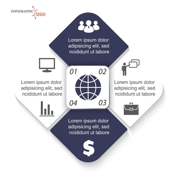 Plantilla de infografía vectorial para proyecto empresarial o presentación — Vector de stock