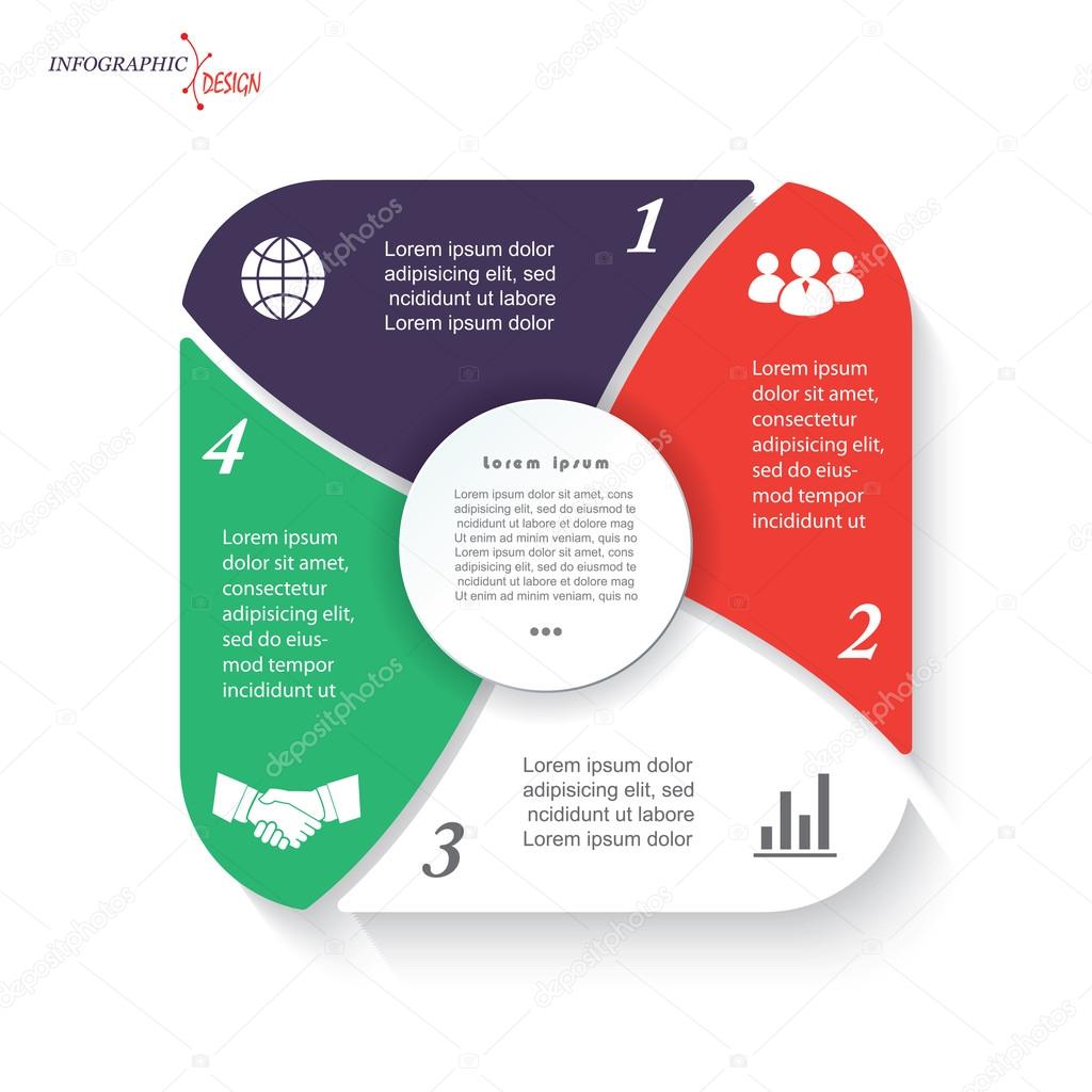 Infographic template for business project or presentation with 4