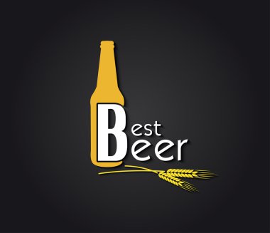 Yaratıcı tasarım bira şişesiyle metin ve arpa