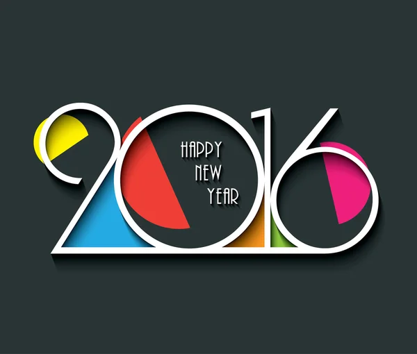 2016 mutlu yeni yıl arka plan tebrik kartı, el ilanları, — Stok Vektör
