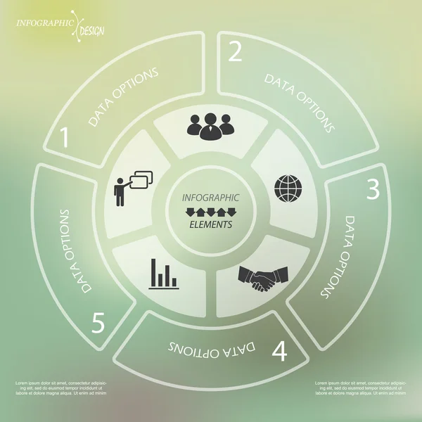 Circle Modello infografico per il progetto o la presentazione aziendale — Vettoriale Stock