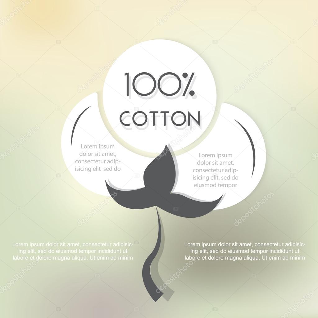 Cotton label with place for text. Vector illustration