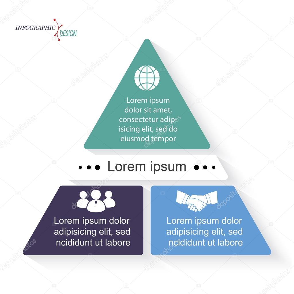 Vector triangle infographic template can be used for business pr