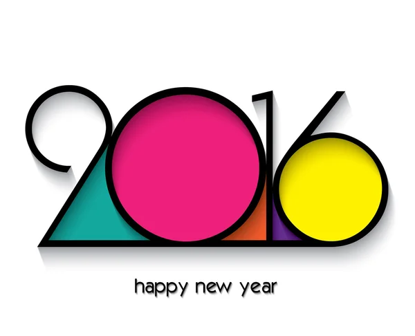 2016 Feliz Año Nuevo diseño para tarjetas de felicitaciones aisladas en blanco — Archivo Imágenes Vectoriales