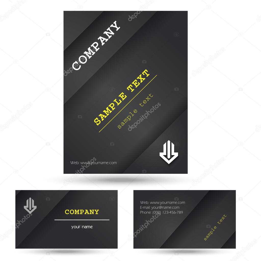 Corporate Flyer Design. modern black brochure with business card