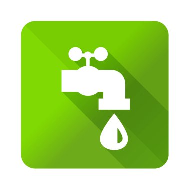 Düz Evrensel Beyaz Ekoloji Simgesi Gölgeler Arkaplanda Gerçekçi Renkli Düğme. İzole Vektör Elementleri