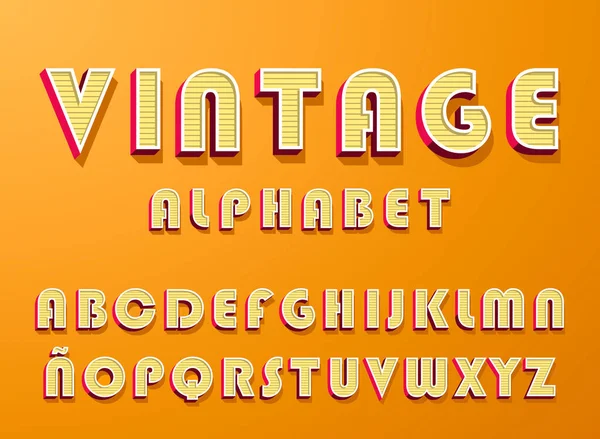 Alfabeto Vintage Alta Calidad Sobre Fondo Color Elementos Vectoriales Aislados — Vector de stock