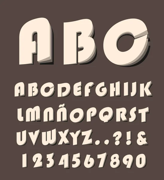 Hochwertiges Modernes Alphabet Mit Geschnittenen Und Gefalteten Buchstaben Von Bis — Stockvektor