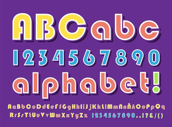 Alphabet Festif Moderne Haute Qualité Sur Fond Couleur Éléments Vectoriels — Image vectorielle