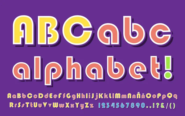 Alphabet Festif Moderne Haute Qualité Sur Fond Couleur Éléments Vectoriels — Image vectorielle