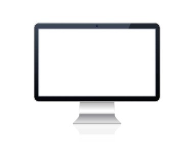 Beyaz Arkaplanda Boş Ekran olan Teknolojik Cihazlar. İzole Vektör Elementleri